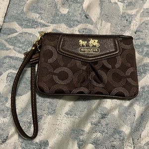 Coach wristlet brown excellent condition!